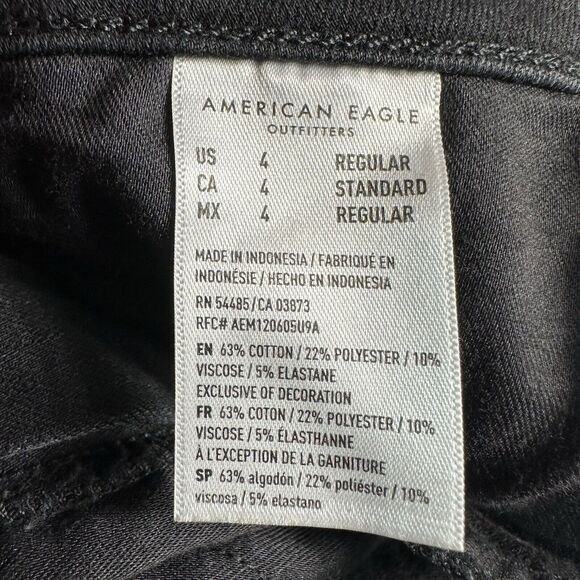 American Eagle HI RISE JEGGING Womens Size 4 Black Jeans Denim Pants 27x28 - Picture 11 of 12
